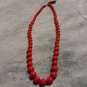 SALE. Red Pearl Beads Sterling Silver Earrings & Necklac